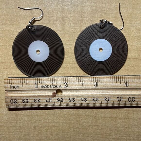 Vinyl Record Novelty Earrings - Picture 1 of 4